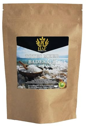 HAF® Premium döda havet badsalt för känslig och torr hud | Havssalt 100 % naturligt rent från Jordanien för stressminskning | Mineralsalt för god sömn och för kroppsvård | 1 kg i påse