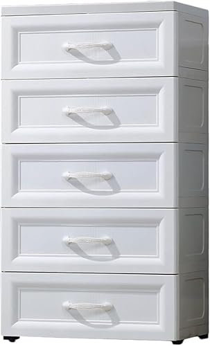 CONGRUI Aufbewahrungsschrank, Spind, Kinderschrank, große Schublade, mehrlagiger Kunststoff, geeignet für Wohnzimmer, Schlafzimmer, Kinderzimmer, 57 x 35 cm (Elfenbeinweiß, 5 Schichten)