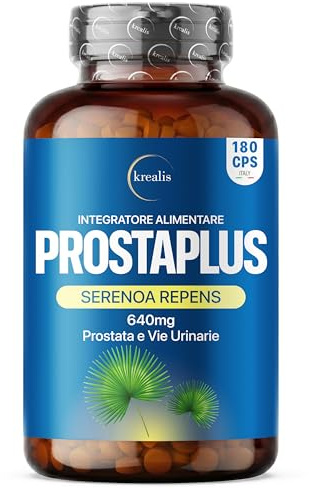 Serenoa Repens 640mg, Saw Palmetto Integratore Prostata Uomo, 180 Capsule | 6 estratti mirati, Con Epilobio, Zucca e Ortica, Benessere della prostata, Normali funzioni urinarie, Made in Italy