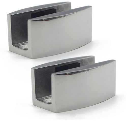 Lot de 2 guides de sol de rechange pour porte coulissante en verre sans cadre en acier inoxydable pour portes coulissantes en verre sans cadre