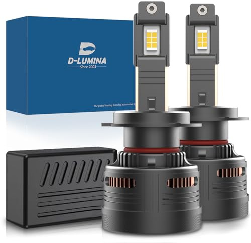 D-Lumina H7 LED Canbus Lampa 130W 28000LM 6500K 500% Vita lampor, Konverteringssats för Bilhalogenstrålkastare, Kylning med Tjockt Kopparrör, LED-lampljus, 2 st.