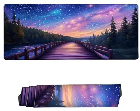 Gaming Mauspad XXL 900x300x3mm,Mauspad Sternenhimmel Mousepad,Schreibtischunterlage Pier Mousepad Wasserdicht,Rutschfeste Gummibasis Mouse Pad,Verbessert Präzision und Geschwindigkeit,Geschenke RS-876