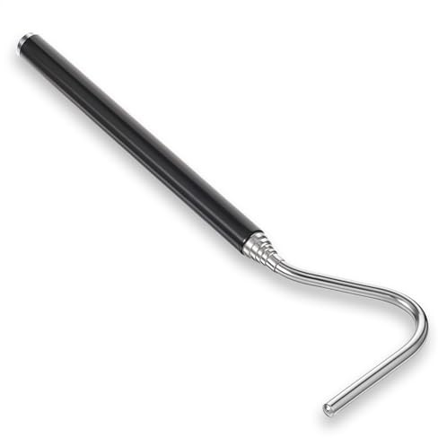 Gancho extensible de acero inoxidable de 66 cm, gancho retráctil para reptiles, herramienta de serpiente de acero inoxidable, portátil, mini gancho de serpiente para bola, pitón, serpiente