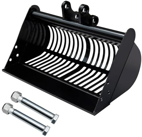 Seau Squelette de Criblage de 600 Mm, Accessoires de Mini-pelle pour la Filtration du Sol Seau de Tamis de 23,6 Pouces de Largeur pour la Filtration de Roches de Sol de Sable