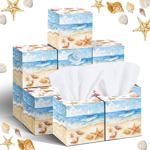 Fourluoo 12 Stück Frühlings-Gesichtstücher, würfelförmige Gesichts-Boxen, 600 Blatt, 3-lagig, kleine, quadratische Taschentücher, Großpackung für Frühling, Sommer, Auto, Schlafzimmer, Zubehör