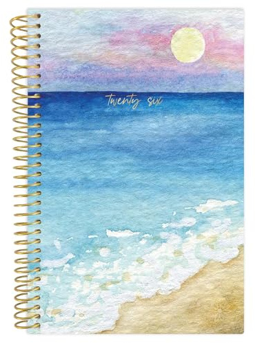 bloom daily planners Agenda de poche 2026 – 10,2 x 15,2 cm – (janvier 2026 à décembre 2026) – Mini agenda hebdomadaire/mensuel et livre calendrier – Coastal Calm