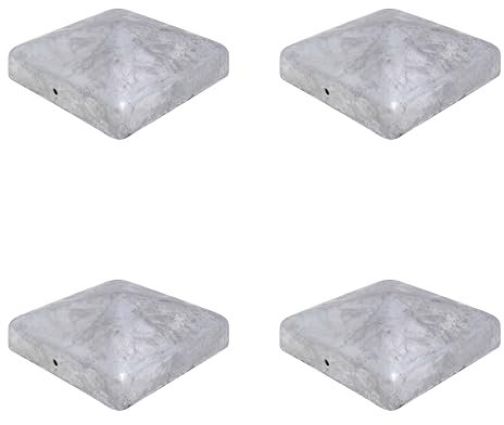 SQUARE METAL PYRAMID GALVANIZED FENCE/GATE POST CAP TOP 100mm x 100mm 4 Inch