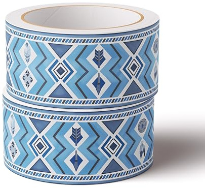 VisitRyl Tapetenbordüre Selbstklebend blau 10cm X 500cm – Einfache Montage für Wände