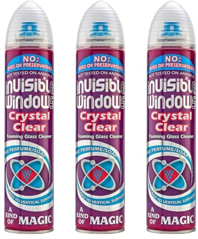 Glass Cleaner Spray 3 x 300 ml | Streak-Free Window Cleaner and Screen Cleaner | Multi-Surface Cleaner for Home and Car Glass Cleaner | Window Vac Cleaner