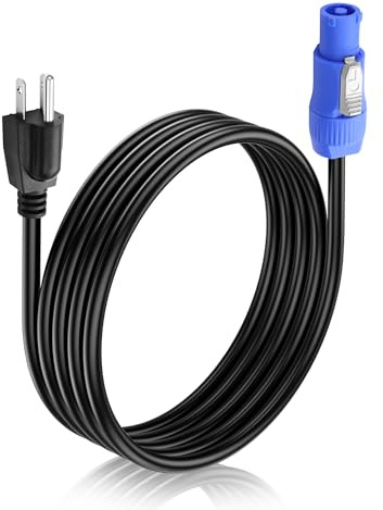 PNGKNYOCN Cable de alimentación de 3 Clavijas NEMA 5-15p a PowerCON, Cable de conexión de alimentación CA de Alta Resistencia 16 AWG 20 A 125 V para iluminación escénica y Pantallas LED （2M/6.6FT）