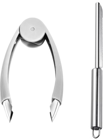 HDGSAFD 1 Pezzo di Ananas Nucleating Clip E 1 Pezzo di Ananas Coltello, Multifunzionale Frutta Pelapatate, Adatto per Uso Domestico di Frutta E Verdura di Trasformazione.