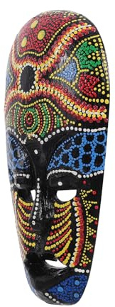 EPIGEIST Máscara Tribal de Madera Tallada Decorativa para Pared Adorno Artesanal Africano Ligero y Fácil de Colgar Tiki para Decoración Artística Interiores y Exteriores Diseño Aleatorio