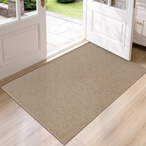 DEXI Felpudo Entrada Casa 120 x 180 cm, Alfombra Entrada Interior Antideslizante, Felpudos Absorbentes para Puerta, Pasillo, Cocina, Beige Oscuro