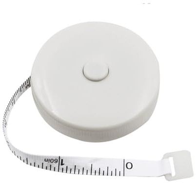 150 cm minimätare, skräddarlinjal, nyckelring, måttband, storlek kläder, bärbara syverktyg, tillbehör(vit)