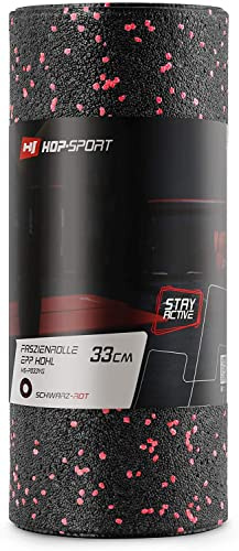 Hop-Sport Faszienrolle HS-P033YG 33x14cm Fitnessrolle zur Selbstmassge bei Gliderschmerzen Hart (rot)