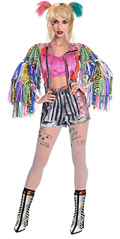 amscan Disfraz de Warner Bros Bop Harley Quinn para Mujer Adulta (Talla de Vestido: 14-16)