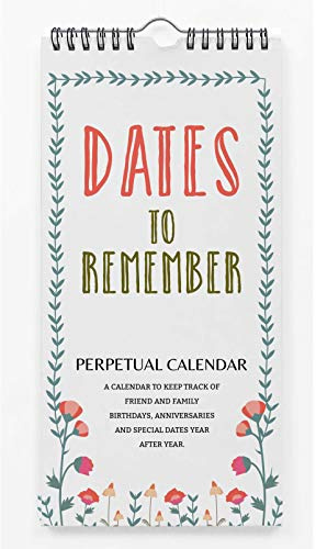 Inkdotpot Floral Calendario Perpetuo Rústico Colgante De Pared Aniversario Evento Especial Recordatorio Calendario Libro Diario Estacionario Colgante De Pared De Tarjetas De Regalo De Cumpleaños