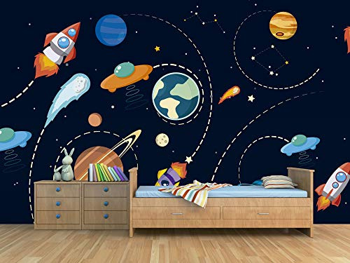 Oedim Fotomural Infantil Vinilo para Pared Planetas Espacio | Mural | Fotomural Vinilo Decorativo |350 x 250 cm | Decoración comedores, Salones, Habitaciones