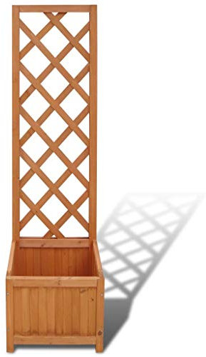 Tidyard Fioriera da Giardino con Traliccio in Legno Massello 40x30x135 cm/70x30x135 cm,Fioriera Grigliato Legno,Fioriera Traccolo Legno,Fioriera Grande,Fioriera da Giardino Legno,Fioriera da Esterno