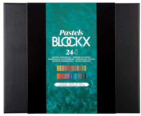 BLOCKX 12924DBXC - Box 24 Pastellkreiden 17x21,5cm, dunkle farben sortiert