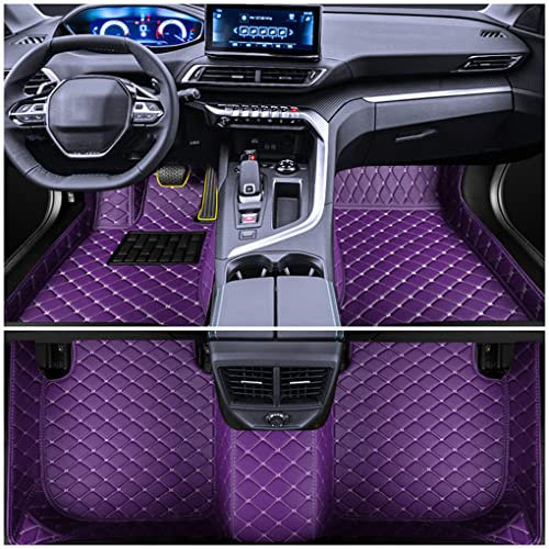 Muchkey Auto Fußmatten Passen für Opel Combo Tour Astra GTC Cascada Zafira Karl Corsa Adam Mokka Meriva Crossland x Insignia Cargo Vivaro Movano Anpassen Leder Fussmatten lila