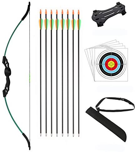 Outdoor Youth Recurve Bow and Arrow Set with Quiver Children Junior Archery Beginner Longbow Training for Teen Teams Game Gift