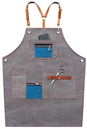 fayengan Schreinerschürze Schweißschürze wasserdichte Arbeitsschürze Aus Segeltuch Werkzeugschürze (Color : Gray, Size : XL)