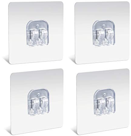 Estante de esquina para ducha, adhesivo con ganchos para estante de ducha, cesta de baño, compatible con OrimadeHa, piR, Yunke, PNNP, HENA, Oriware, OWAY, CHRERNA Digits (plateado, 4 unidades)