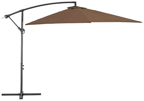 Hortan Enrico Coveri Ombrellone Decentrato Diametro 3 Metri con Palo Laterale, Struttura in Acciaio E Chiusura a Manovella per Arredo Esterno, Giardino e Terrazzo