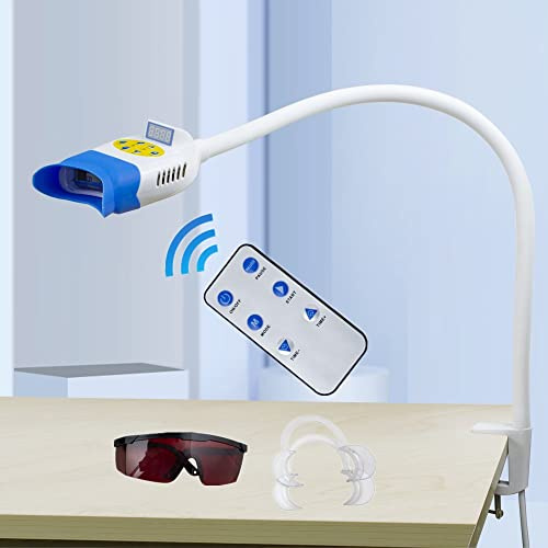 36W Lampe Blanchiment Dentaire Portable sur Table Lampe LED pour Blanchir les Dents avec Télécommande, Bleu/Rouge/Violet Lumière de 3 Couleurs