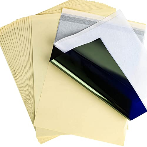 Sukh Tattoo-Transferpapier ¨C Tattoo-Schablonenpapier zum T?towieren, Thermotransferpapier, Transferpapier zum T?towieren, tempor?res Tattoo-Papier Kit, Tattoo-Zubeh?r, 21,6 x 27,9 cm