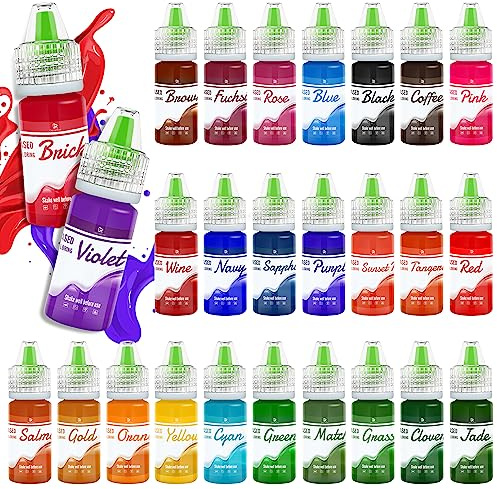 Fettlösliche Lebensmittelfarbe für Schokolade - 26 Farben Ölbasis Lebensmittelfarben für Fondant, Torten Dekoration, Backen - Flüssige Food Coloring für Kakaobutter, Buttercream, Kuchen - 6ml je