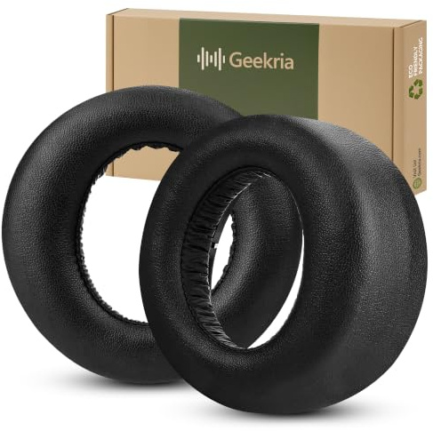Geekria Elite Ohrpolster aus Schafsleder Ersatzpolster kompatibel mit Sony PlayStation 5 Pulse 3D PS5 Headset, Memory-Schaum Ohrkissen mit Ausbautool (Schwarz)