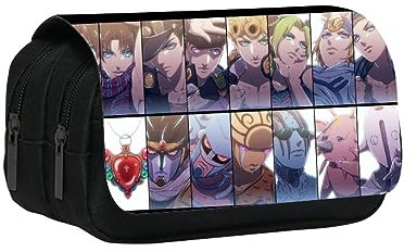 MayDee Trousse à Crayons Bizarre Adventure JoJo, Étui à Crayons JoJo Anime pour Les élèves du Primaire Et du Secondaire, Cadeau De Rentrée Scolaire (A)