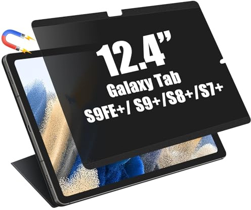 FILMEXT Magnetic Privacy Screen for Samsung Galaxy Tab S10 Plus 2024/Tab S9 FE+/Tab S9 Plus 2023/Tab S8+/Tab S7 FE/Tab S7 Plus 2020 12.4 inch,Anti Spy Anti Glare Anti Blue Light Screen Filter-Matte | for Galaxy Tab S9 FE+/ S9 Plus Tab S8+/Tab S7 FE/Tab S7 Plus 12.4 , Anti Spy Anti Glare Anti Blue Light Eye Protection Matte