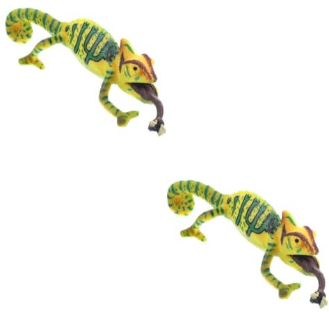 Zerodeko 2stücke Reptilien-skulptur Eidechsen-Ornament Für Terrarien-Dekoration Lebensechtes Design Aus Hochwertigem Für Kinderlernspielzeug Und Home-Decor Kreative Tierfigur Für