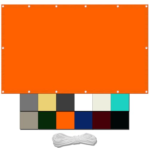 Sonnensegel 3.5 x 4 m Wasserdicht Sonnenschutz Strand Reißfest UV-Schutz nach Mass Polyestergewebe Mit Seil Beschattungsnetz für Balkon Terrasse Garten, Orange