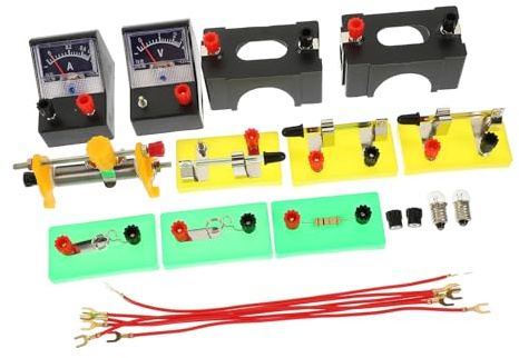 Physik Experimentierkasten Elektrizität aus PVC, 1 Satz | Lehrmaterial für Mittelstufenunterricht, Leicht zu Tragen und Verstauen, für Lehrer und Kinder Zufällige Farbe
