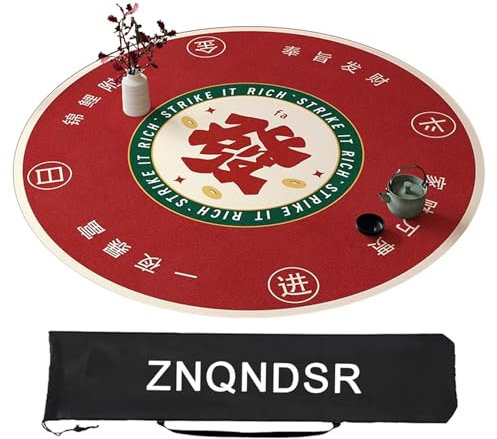 ZNQNDSR Verdickte Mahjong-Tischmatte, Quadratische Mahjong-Matte Mit Aufbewahrungstasche, Mahjong-Spielmatte Für Mahjong-Poker-Kartenspiele(Red,80cm/31in)