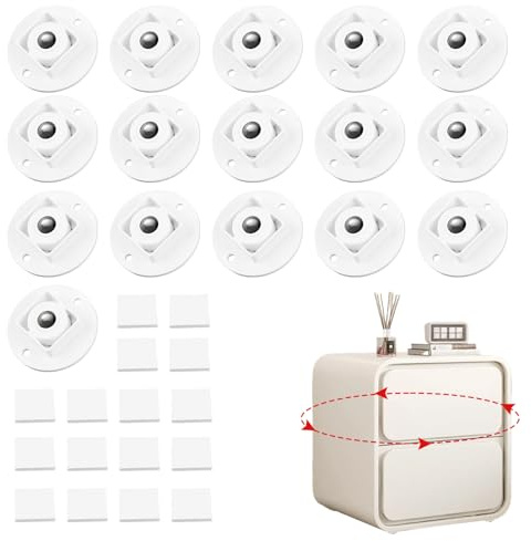 Ruedas Giratorias Ruedas Muebles Adhesivas,16 Ruedas para Muebles Pequeños Ruedas para Manipulación de Muebles con Adhesivo Antiadherente Cada Rueda Puede Soportar Hasta 10 kg