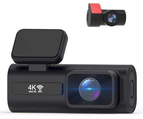 EPICFLAME 4K+1080P Full HD Dual Dash Cam Front Rear for Cars, Built-in 5G WiFi, 64GB Card Included, 1.47 IPS Screen Dash Camera for Cars, G-Sensor, Loop Recording with APP, Night Vision