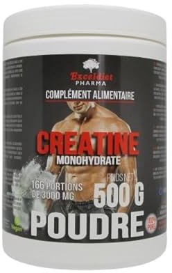 Exceldiet Pharma | Créatine Monohydrate Poudre 500g | 100% Pure & Micronisée | Augmentation Force Musculaire & Prise de Masse | Pureté Maximale & Récupération Rapide