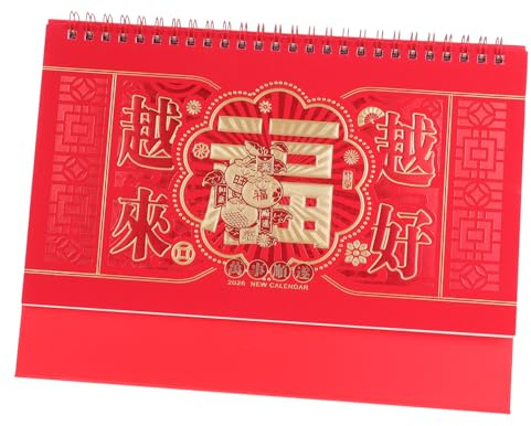 Housoutil 2026 Monthly Calendar: Year Of Horse Chinese Lunar Calendar Desk Coil Notepad Daily Schedule Yearly Agenda Organizer For Home Restaurant Office School Chinese New Year Decoration