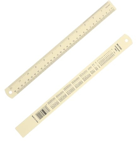 PATIKIL Metall Lineal 30cm/12 Zoll Metrisches Lineal Für Büro Beige