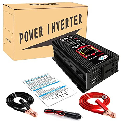 Power Inverter, Micro inverter a onda sinusoidale modificata Convertitore 12V 220V Potenza di picco 6000W Inverter a onda sinusoidale modificata for gruppo di continuità domestico del computer(6000W B