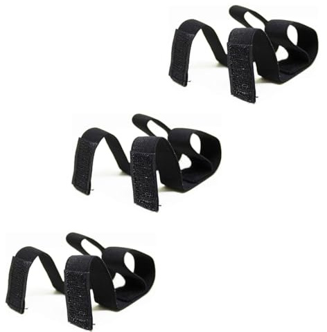 Fitness Health Football Sock Ties, Black – Stocking Elastic with Hook-and-Loop Attachment – Soccer/Football/Rugby/Hockey Sock Stopper Fastening – 31 cm x 2 cm, Extra-Elastic Slim Design (3 Pairs)