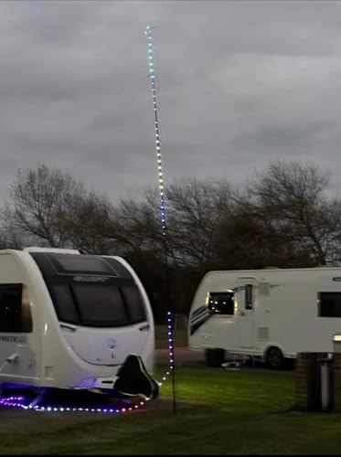 online-leds 10M Dream Chasing Flagpole Led Light String, Remote, Button or App Controlled (flagpole not Included) USB Powered, Caravan Flagpole Lights
