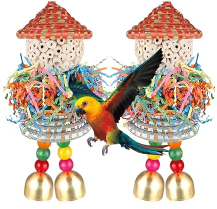 Niesel Futterspielzeug für Wellensittiche, 2 Stück, Spielzeug für Wellensittiche, Futterball, Anreicherung, Käfig für Papageien, Kanarienvogel