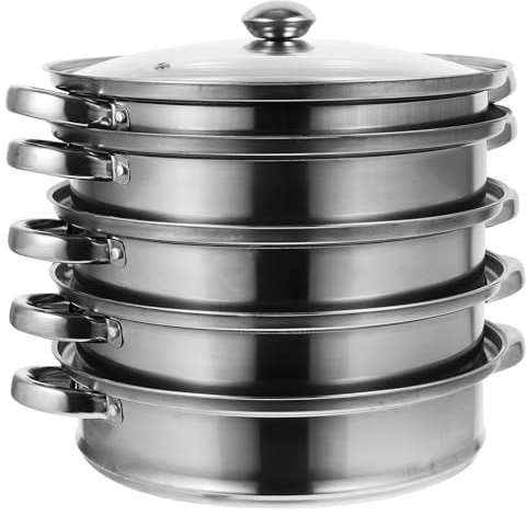 FIXOSHEE Olla Vaporera de Acero Inoxidable de Cacerola Multifuncional para Cocinar al Vapor Hervir y Guisar para Cocina Doméstica y Regalos Prácticos