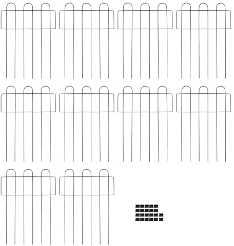 Recinzione decorativa da giardino, recinzione a barriere per animali in filo di ferro metallico per bordure di aiuole all’aperto, recinzione ornamentale con paletti da inserire nel